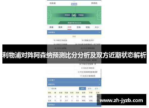 利物浦对阵阿森纳预测比分分析及双方近期状态解析
